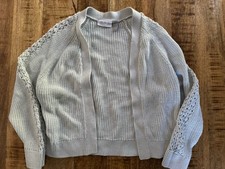 The Children's Place Girl  s White Knit Sweater Metallic Thread Size 10/12 L