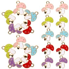 50 Pcs Creative Alloy Mushroom Pendant Charms for Jewelry Ornaments