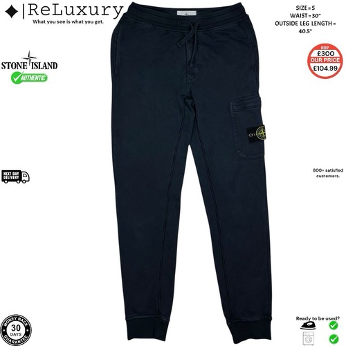 Stone Island Cargo Joggers Men's Navy Cotton Plain Bottoms Trousers Sweatpants S - Picture 1 of 7