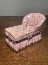 PHB Porcelain Hinged Trinket tooth fairy Box Chaise Lounge Fainting Sofa Gift