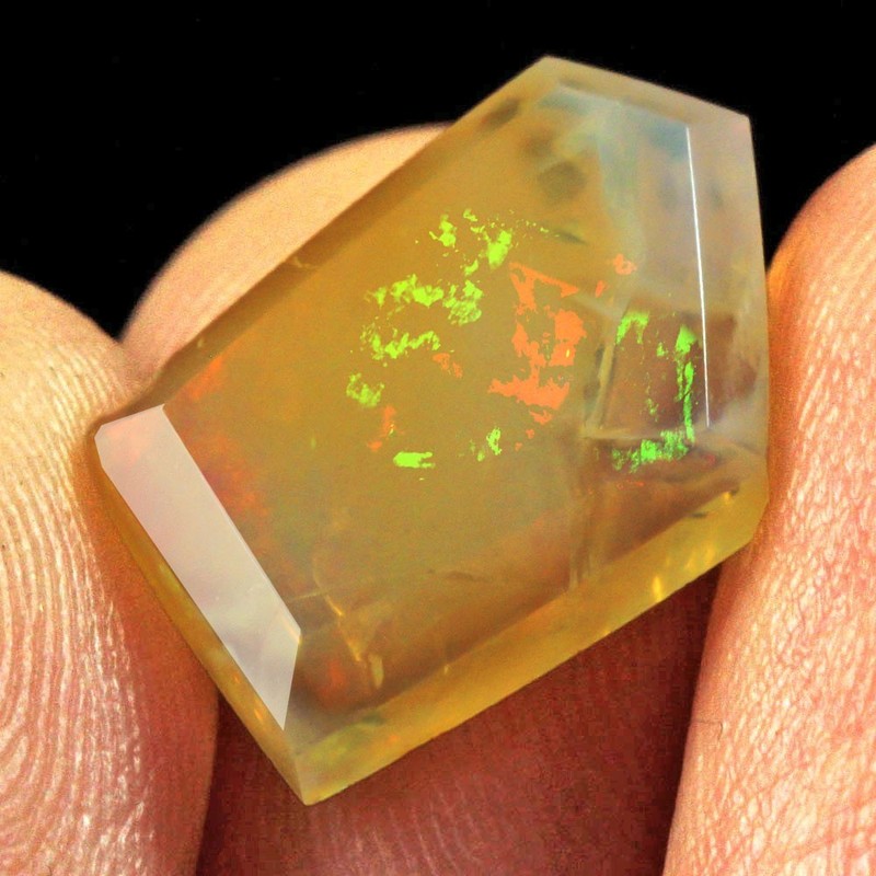 3.8Ct African Crystal Opal Play Of Color Facet Cut UQSL569