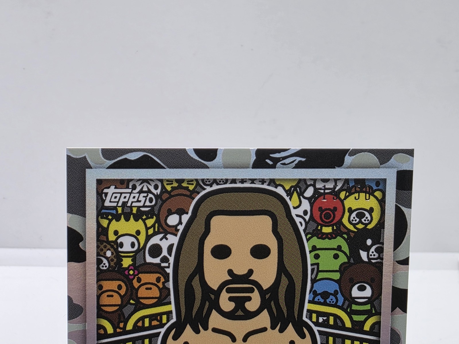Triple H 2025 Topps WWE x Bape Baby Milo Black & White Camo /50 thumbnail 2