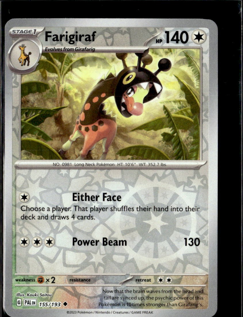 Pokemon Farigiraf 155/193 Paldea Evolved Reverse Holo Uncommon 5 Card Lot LP