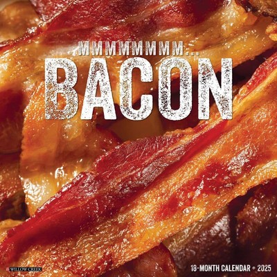 MMMMMMMM  Bacon Monthly 2025 Wall Calendar (12'' x 12'')