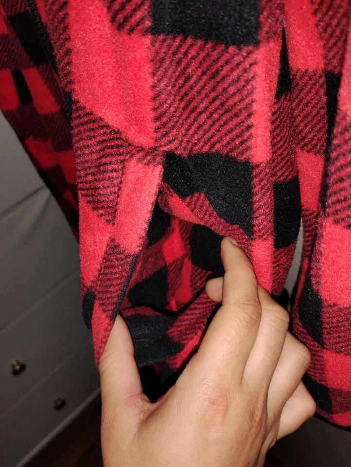 NWT *READ DESCRIPTION* Women's One Piece Pajamas Red Black Large L Buffalo Check - Image 3 of 4