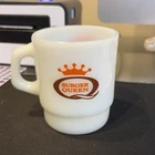 Burger Queen Vintage Fire King Anchor Hocking Coffee Cup Mug