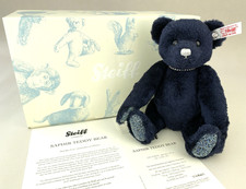 Steiff 2011 "Saphir Teddybär" limitierte Auflage 25 cm, dunkelblau Seide EAN:036934