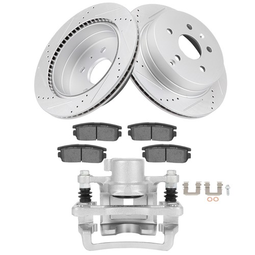 For CHEVY EQUINOX Rear Drilled Rotors Ceramic Pads and Right Brake Calipers - Foto 5 di 9