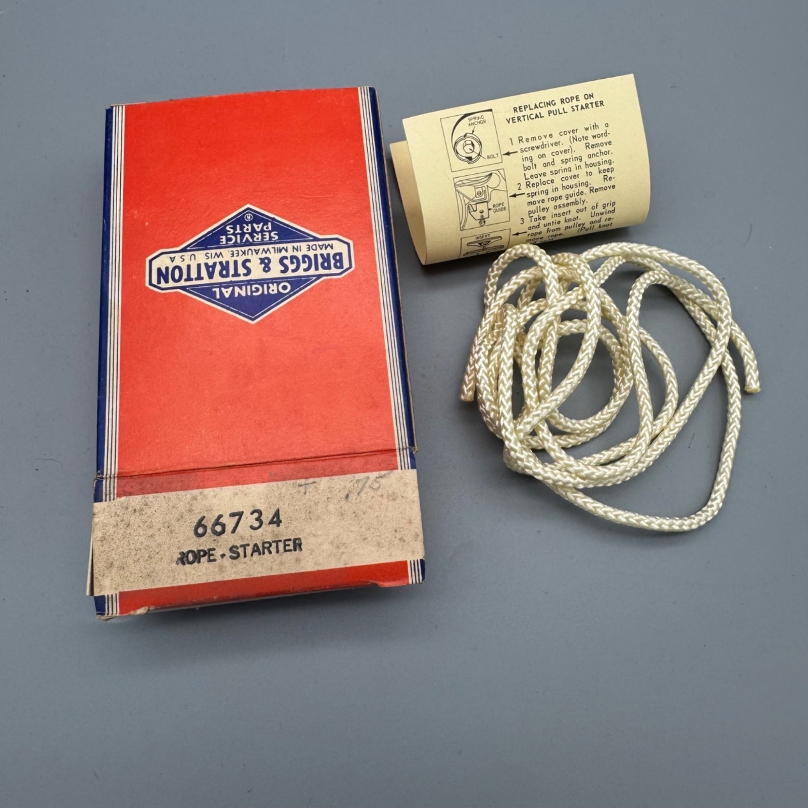 Briggs & Stratton Part #66734 Starter Rope Genuine Replacement NOS