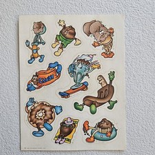 1984 Hallmark Sticker Sheet Scratch Sniff Food Chocolate NO SCENT