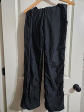Black Ski /Snow Pants with Pockets  Zippers- Good Condition