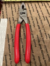 SNAP ON TOOLS USA RED Soft Grip 10" Talon Grip Combo Slip Joint Pliers 49ACF