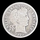 1902 Barber Silver Dime