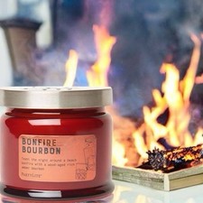 PartyLite BONFIRE BOURBON 3-Wick Jar Candle