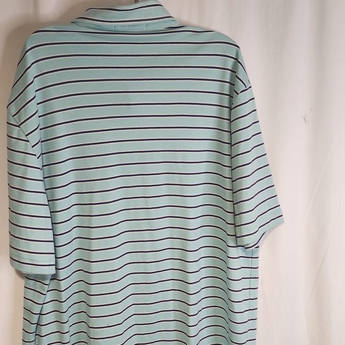 Polo Ralph Lauren Blue Striped Polo Short Sleeve Size Large Logo Top Golf Shirt - Picture 4 of 9