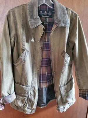 Womens Barbour Beadnell Vtg Jacket US 4 GREEN READ!