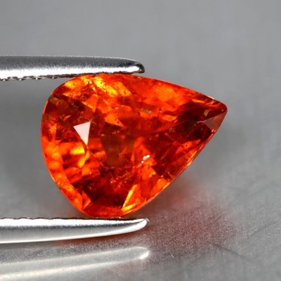 3.48 ct Pear (9.83 x 7.62 mm) Natural Mandarin Fanta Orange Spessartite Garnet