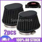 2PCS Universal Black 51mm Metal Pod Air Filter With Clamp For Car Motorcycle AU