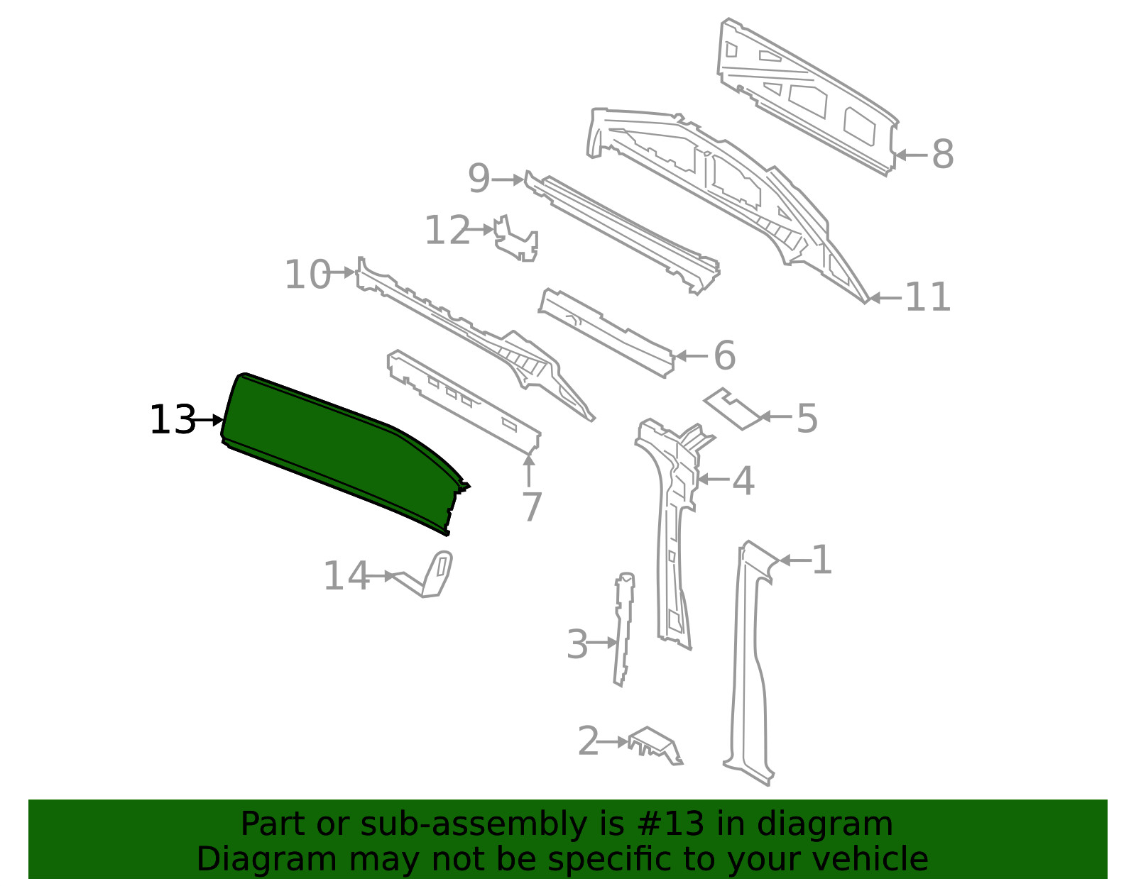 Genuine Ford Outer Rail BK3Z-61513A12-C