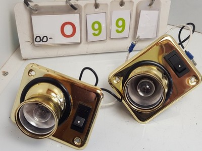 Pair of 12V Spot Lights GOLD Efect Frog eye Caravan ~ Motorhome ~ Conversion
