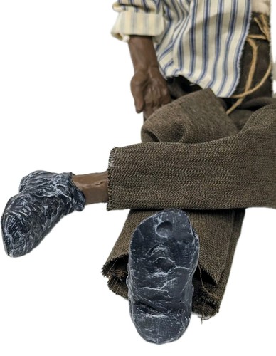 Bambola da collezione afroamericana TOBIAS gambe lunghe di papà arte popolare - Foto 4 di 5