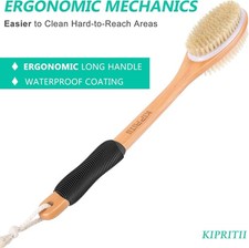 Ergonomically Back Scrubber for Shower - Double-Sided Back Brush Long H