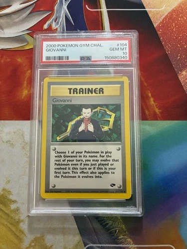Vintage Pokemon Card Giovanni 104 Non Holo Rare 2000 Gym Challenge PSA 10 Fresh
