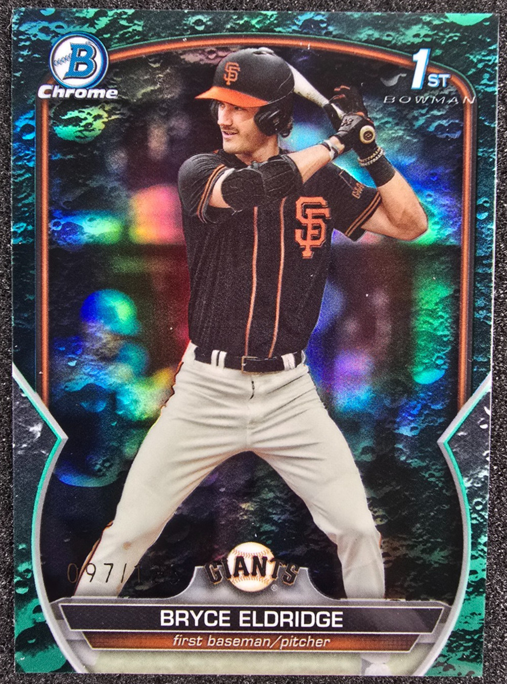 2023 Bowman Draft Chrome 1st Aqua Lunar Crater Refractor /125 Bryce Eldridge