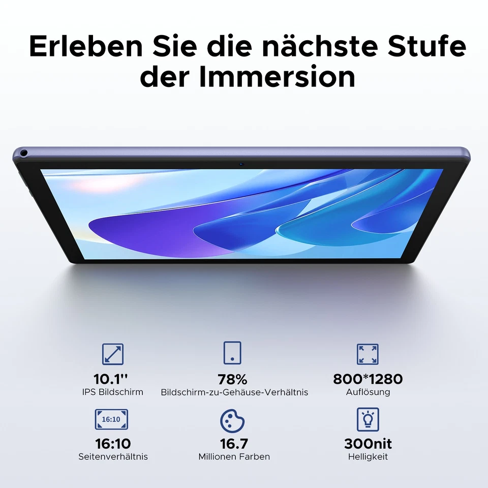 DOOGEE U10 Android 15 Tablet 10 Zoll 16GB+128GB 5060mAh WiFi 6 Dual Kamera 2025 - Bild 3 von 4