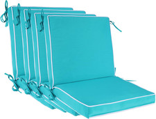 Outdoor Patio Chair Cushions Set of 4, Water Resistant Square Seat Cushions with