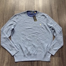 Polo Ralph Lauren Textured Cotton Crewneck Sweater Light Blue Size XL NWT Waffle