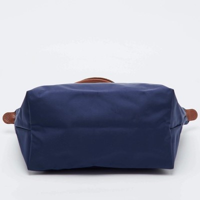 Longchamp Le Pliage ネイビー　価格改定致しました！ Longchamp Le Pliage Medium Navy Blue Leather and Nylon Tote | eBay