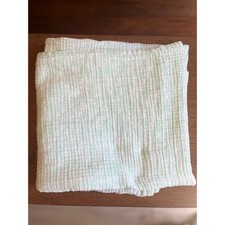 Cloud Island Sea / Mint Green White Gingham Cotton Muslin Baby Swaddle Blanket