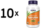10 X NOW Foods Spirulina Certified Organic, 1000Mg - 120 Tabs (116,66 Eur/Kg)