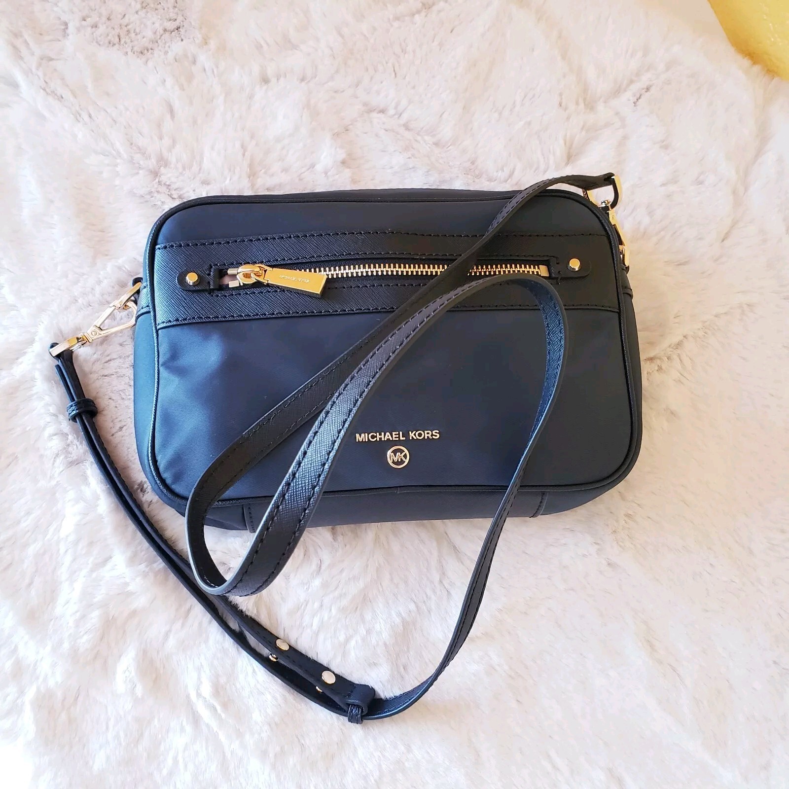 Michael Kors Jet Set Charm Women's Navy Blue Crossbody Bag Nylon Leather Trim thumbnail 12