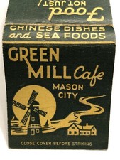 Old Matchbook Cover Green Mill Cafe In Mason City! D2458