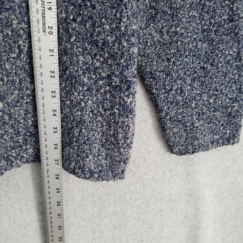 Van Heusen Women Sweater Medium Blue Tunic Boucle Pullover Long Sleeve READ - Image 4 of 4