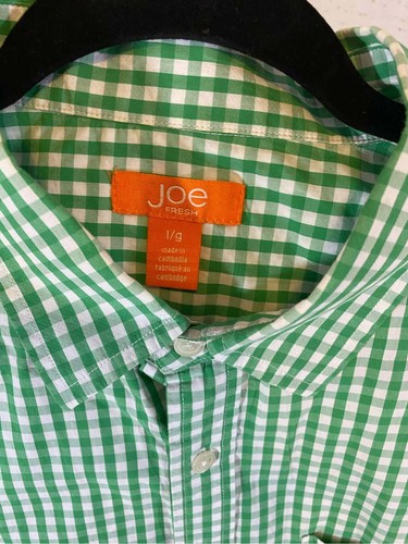 Joe fresh size large green and white check - Picture 3 of 5