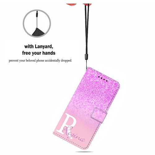 Wallet PU Leder Tasche Individuell Bedruckt Cover für iPhone 16 15 14 Pro Max 13 12 17 - Bild 27 von 100