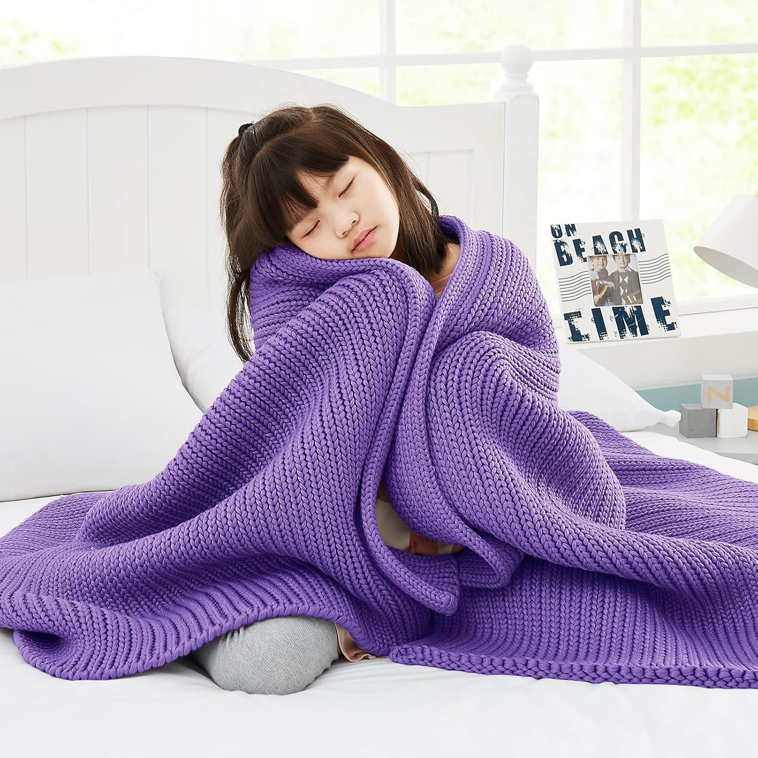 Knitted Weighted Blanket(Purple 50