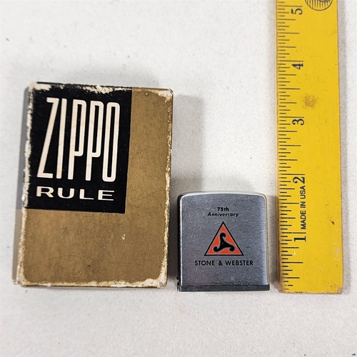 Cinta métrica vintage Zippo Rule Stone & Webster 75 aniversario - en caja 1893 - Imagen 13 de 13