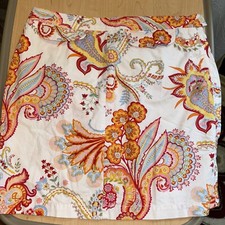 Tommy Hilfiger Sz 6 Women's 100  Cotton Paisley Mini Skirt Side Zip Flip Pocket
