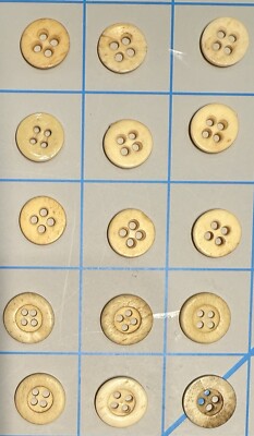 15 Antique Vintage Vegetable Ivory CREAM TAN BEIGE Sewing Buttons