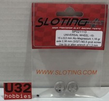 Slotting Plus SP021113 Universal Tire 15X8.5Mm X2 Alu-Magn 1.16Gr. Axle 2.38