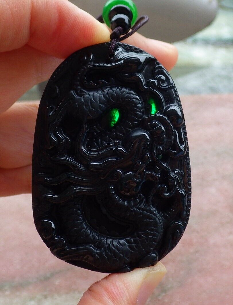 Certified Green Black Natural 100% A Jade jadeite Pendant Certified Green Black Natural 100% A Jade jadeite Pendant