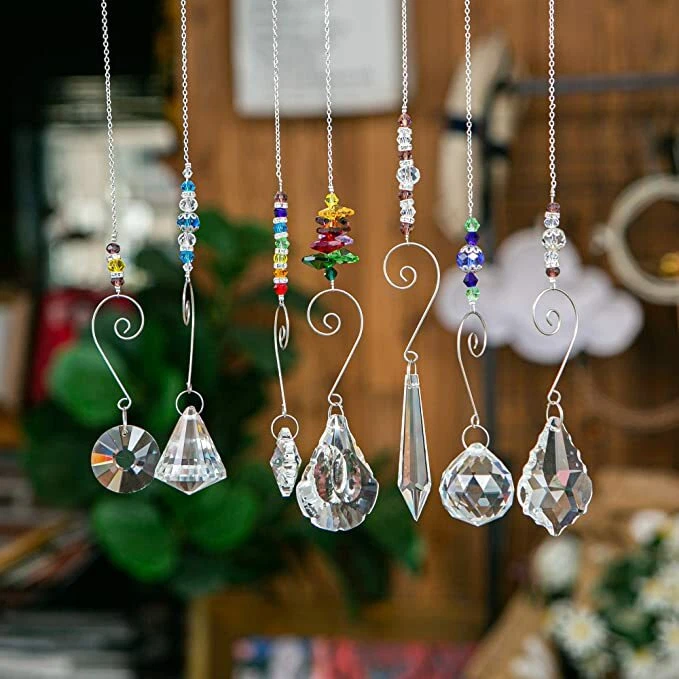 7PCS Hanging Crystal Prism Pendant Rainbow Suncatcher Window