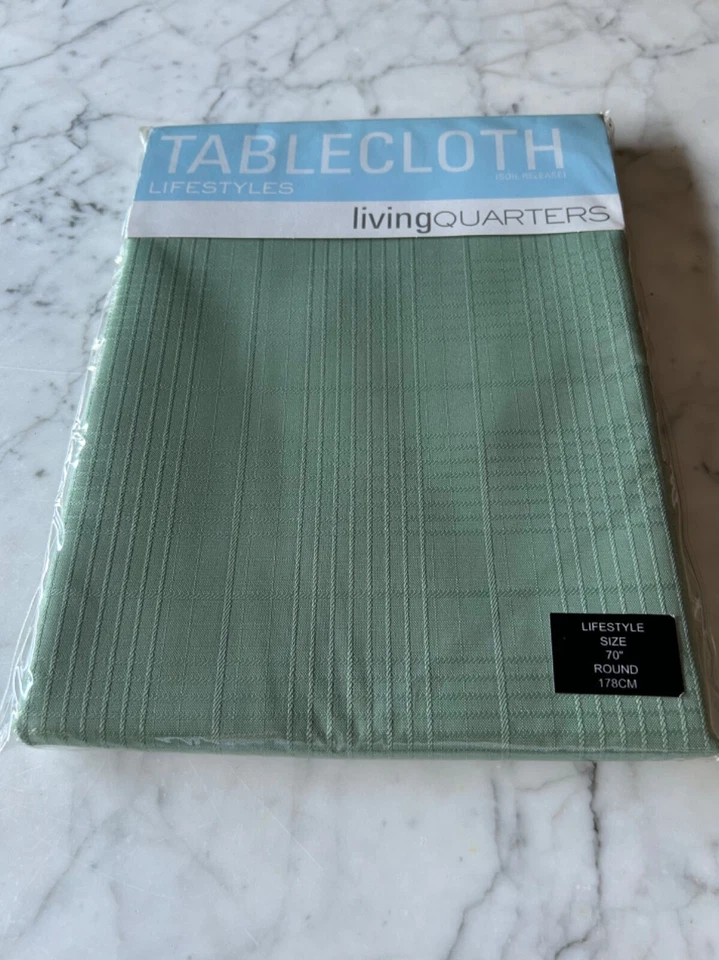 Living Quarters Tablecloth Lifestyles Size 70" Round Sage - Image 4 of 4