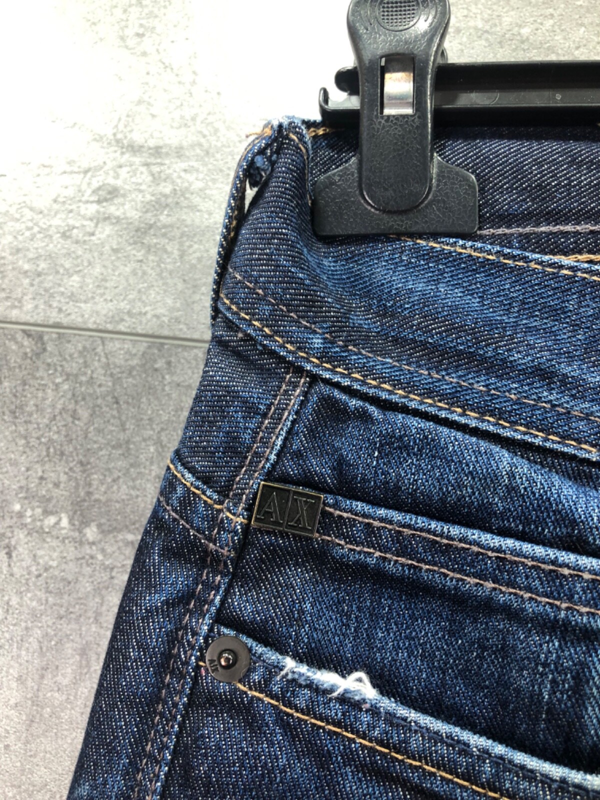 A/X ARMANI EXCHANGE BLUE MENS DENIM JEANS DISTRESSED RARE USA Size 29 image 2