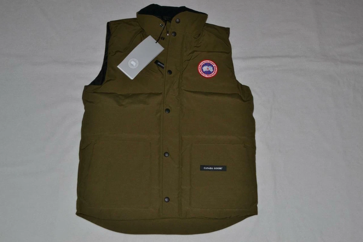 AUTHENTIC CANADA GOOSE MENS FREESTYLE CREW VEST MILITARY GREEN ALL