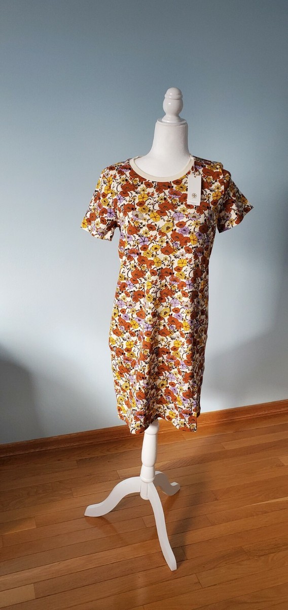 printed t shirt dress tory burch Tory Burch Blossom Ditsy Print Cotton T-Shirt Dress Size S